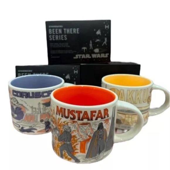 STAR WARS DISNEY STARBUCKS JAKKU CORUSCANT MUSTAFAR Been There set of 3 mugs